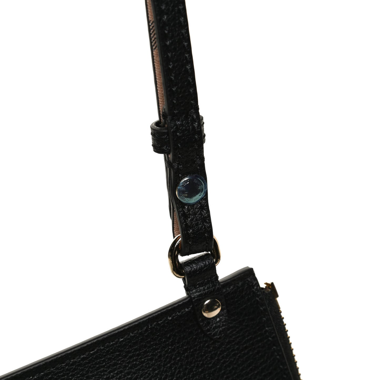 Grainy Calfskin Haymarket Check Zip Pouch Black