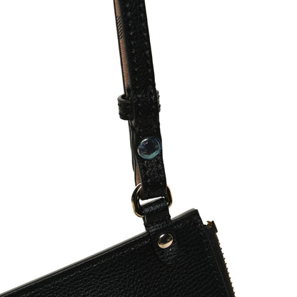 Burberry Grainy Calfskin Haymarket Check Zip Pouch Black 11 of 11