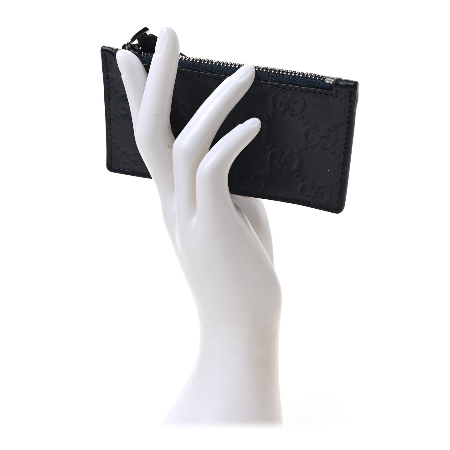 Guccissima Signature Coin Case Card Holder Blue