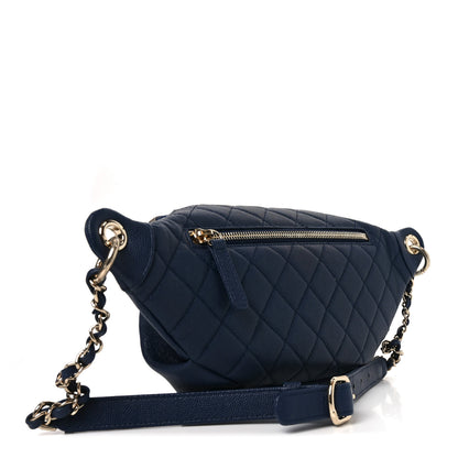 Chanel Caviar Quilted Filigree Waist Bag Blue 3 of 9