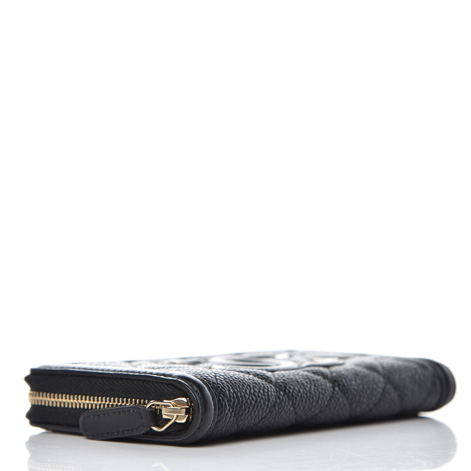 Chanel Caviar Quilted Medium Filigree Zip Around Wallet Black 4 of 9