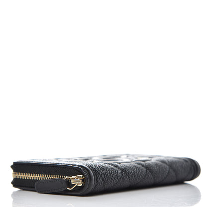 Chanel Caviar Quilted Medium Filigree Zip Around Wallet Black 4 of 9