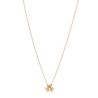 Van Cleef & Arpels 18K Yellow Gold Diamond Mini Frivole Pendant Pave Necklace 1 of 5