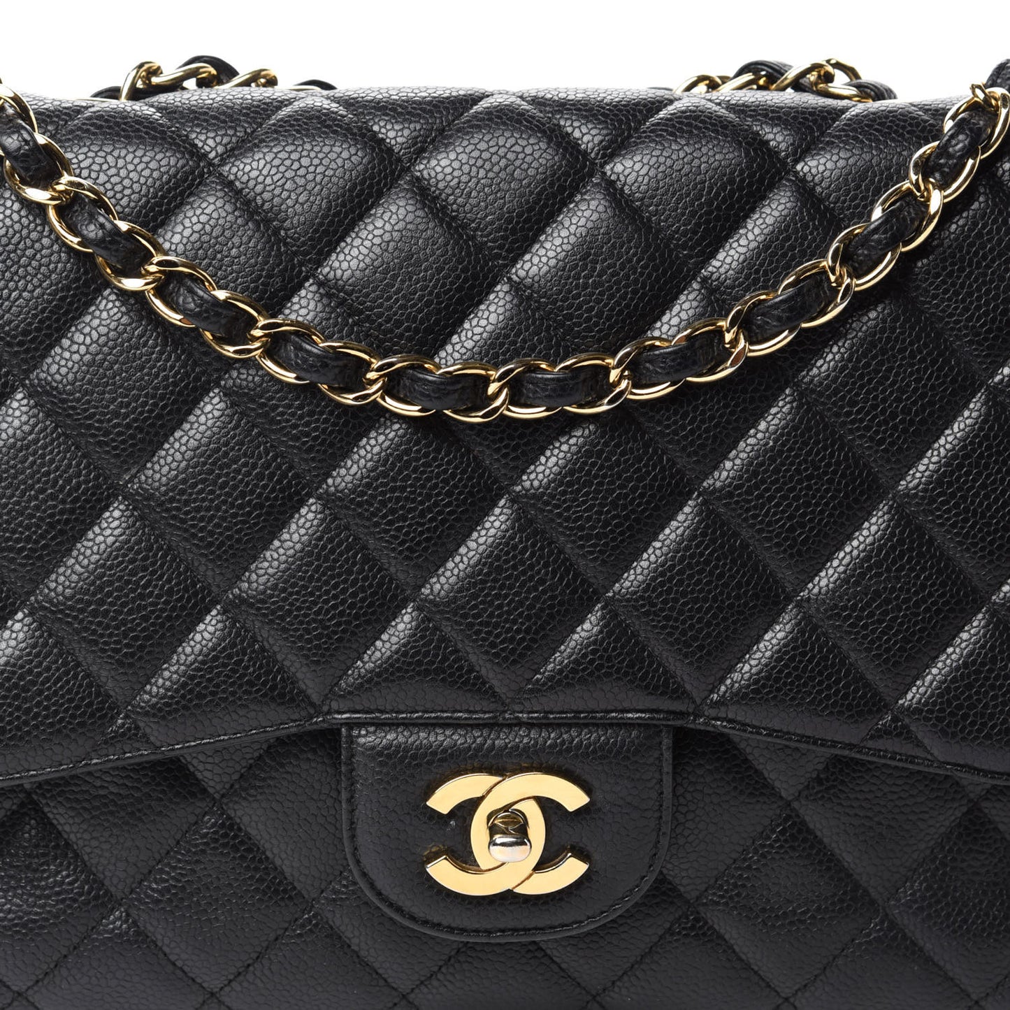 Caviar Quilted Jumbo Single Flap Black
