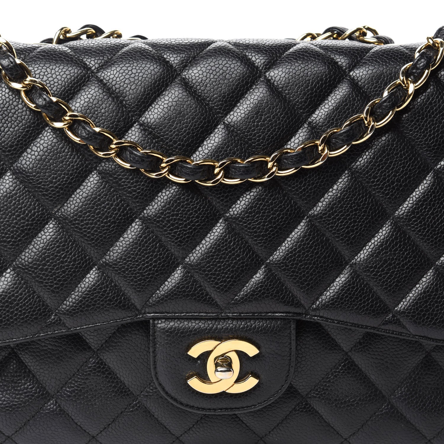 Chanel Caviar Quilted Jumbo Single Flap Black 14 of 14