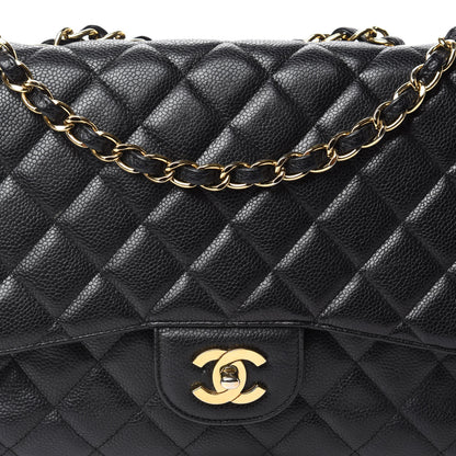 Chanel Caviar Quilted Jumbo Single Flap Black 14 of 14