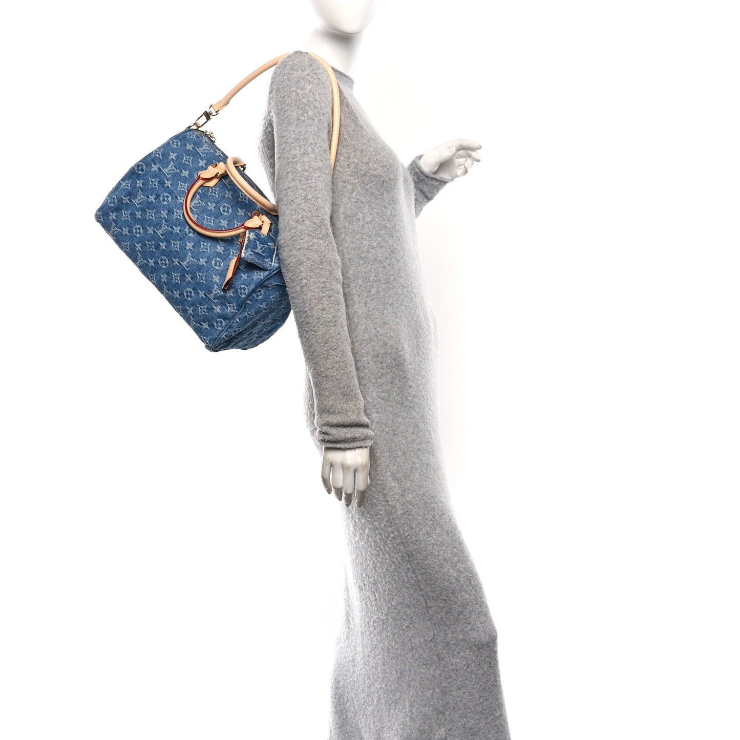 Monogram Denim Speedy Soft 30 Blue
