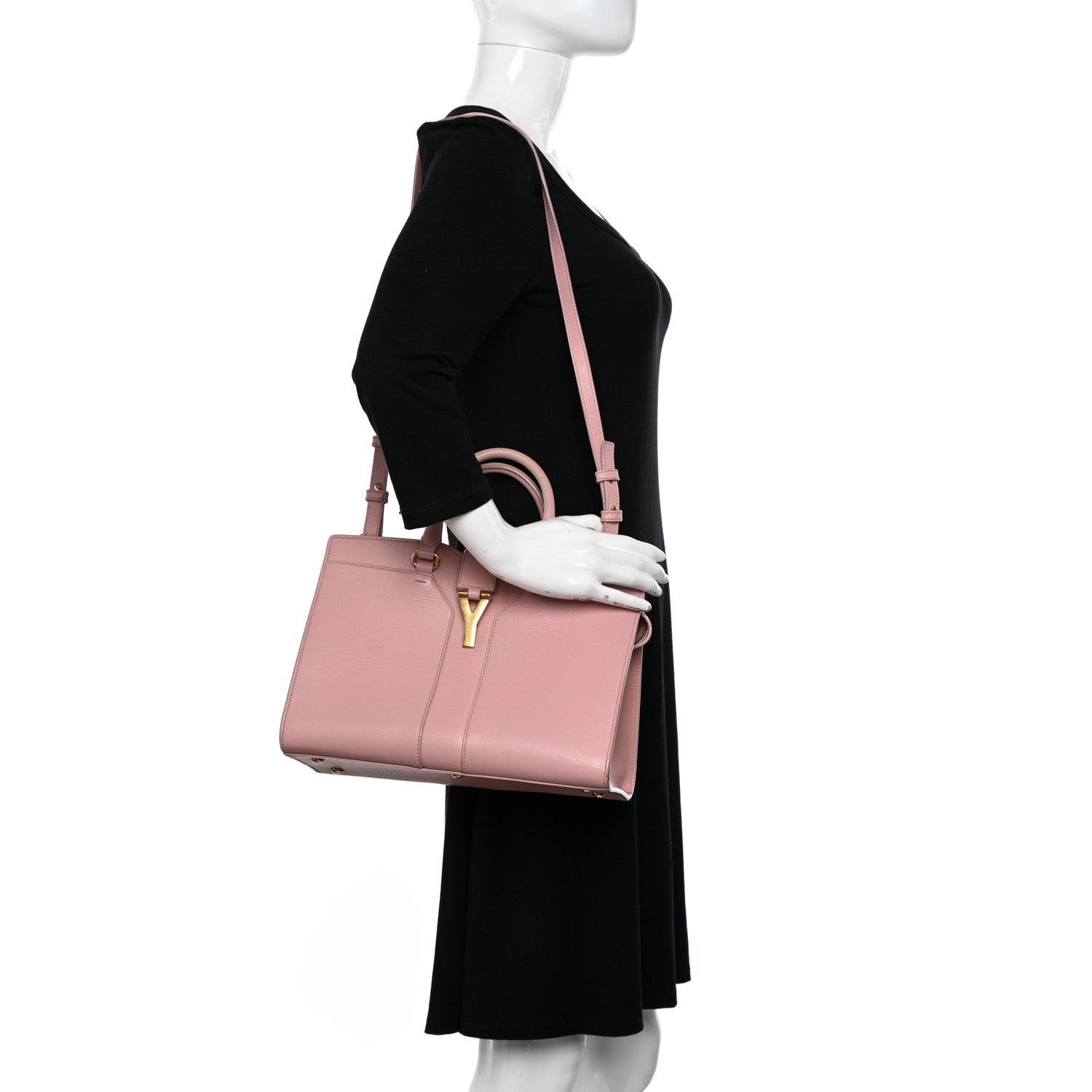 Saint Laurent Textured Calfskin Small Cabas ChYc Light Pink 2 of 21
