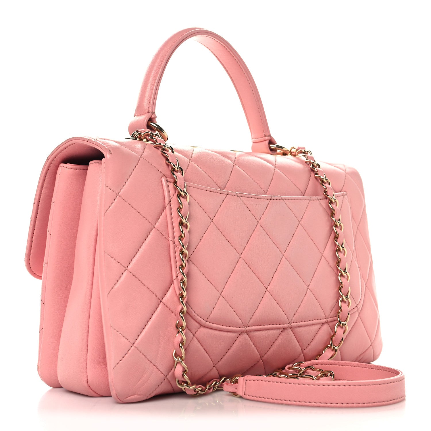 Chanel Lambskin Quilted Medium Trendy CC Flap Dual Handle Bag Pink 3 of 12