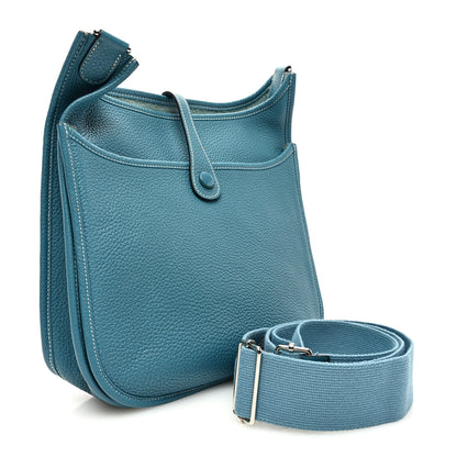Hermes Taurillon Clemence Evelyne III PM Blue Jean 3 of 11