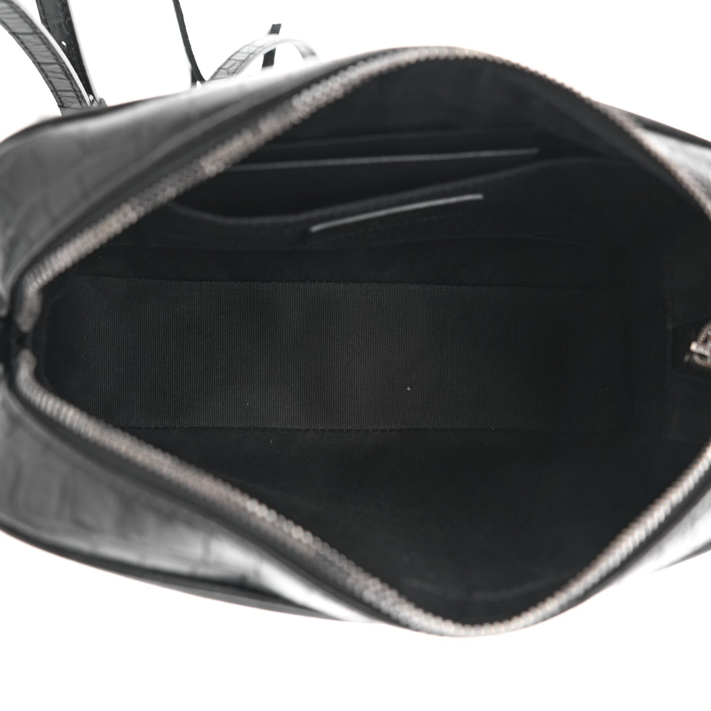Calfskin Crocodile Embossed Monogram Lou Camera Bag Black