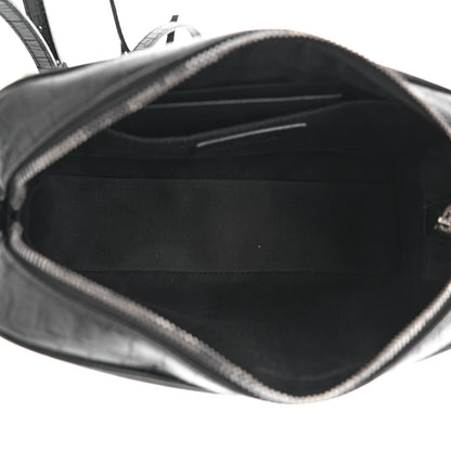 Saint Laurent Calfskin Crocodile Embossed Monogram Lou Camera Bag Black 5 of 10