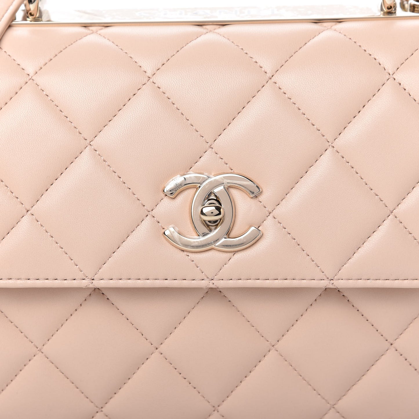 Lambskin Quilted Small Trendy CC Dual Handle Flap Bag Beige