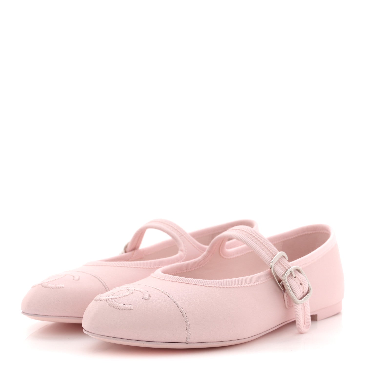 Chanel Lambskin Mary Jane Flats 38 Light Pink 4 of 10