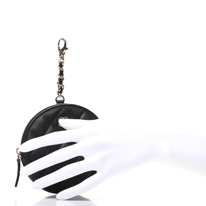 Chanel Caviar Quilted Round Clip On Coin Purse Black 2 of 8
