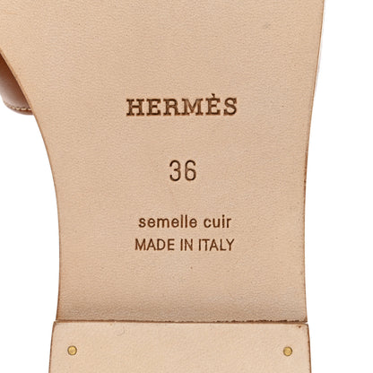 Hermes Box Calfskin Oran Sandals 36 Gold 8 of 9