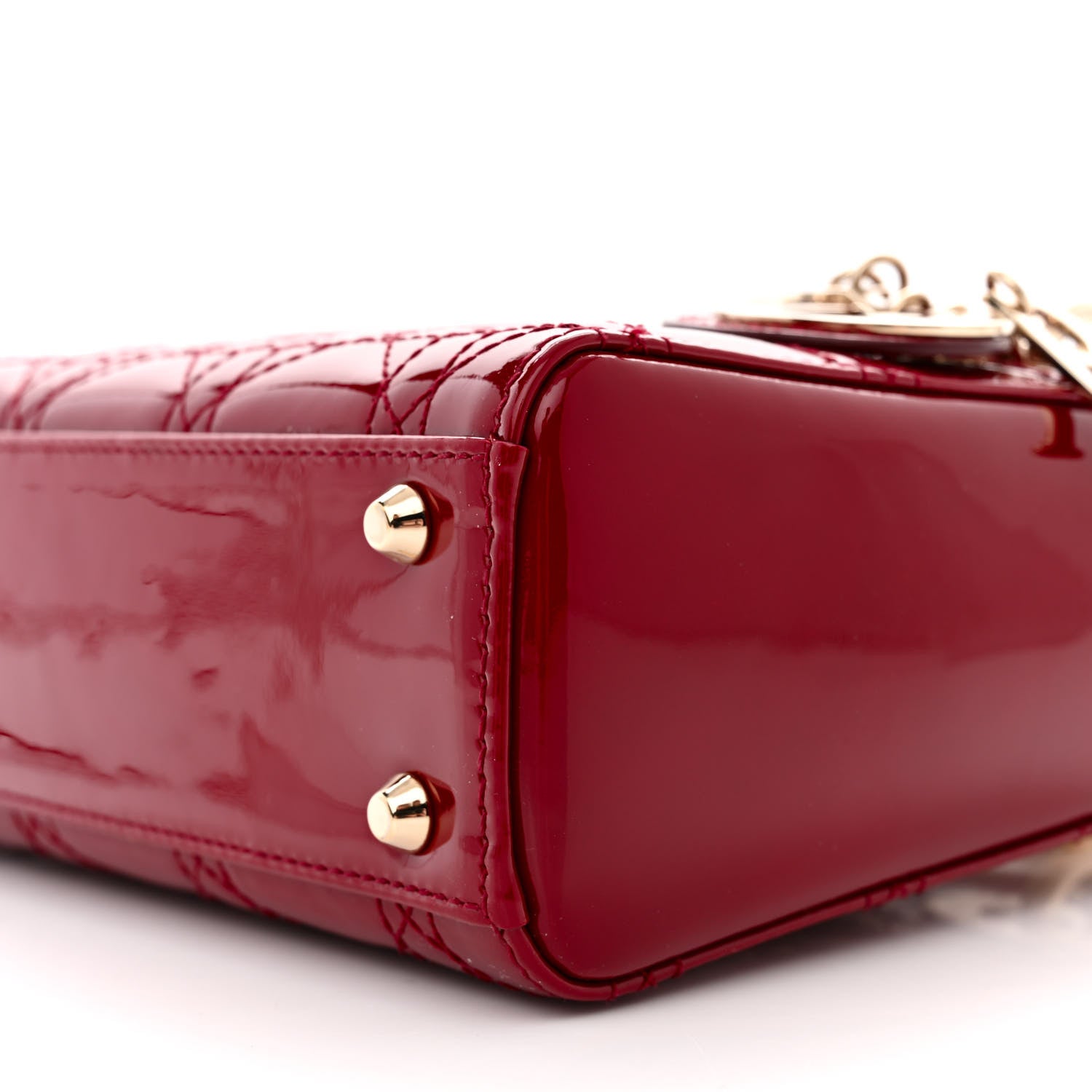 Christian Dior Patent Cannage Mini Lady Dior Red 10 of 12