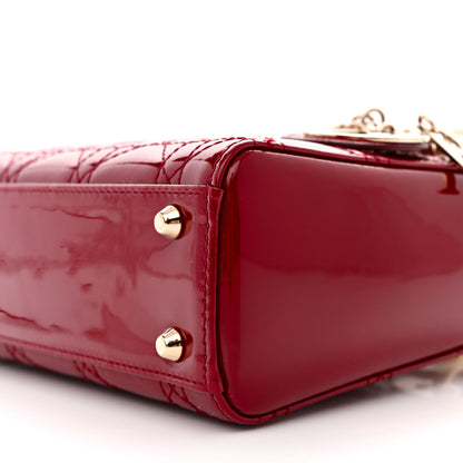 Christian Dior Patent Cannage Mini Lady Dior Red 10 of 12