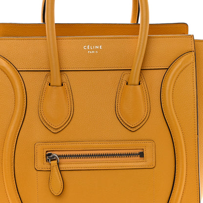 Celine Drummed Calfskin Micro Luggage Ocre 7 of 11