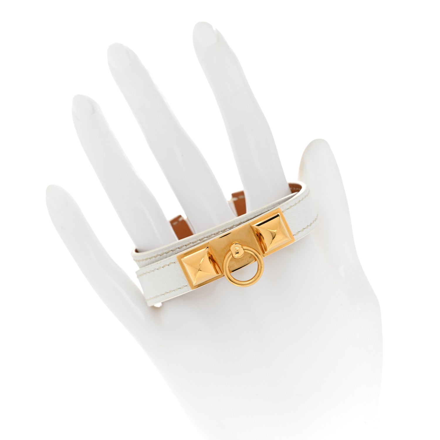 Hermes Epsom Rivale Double Tour Bracelet S White 2 of 8