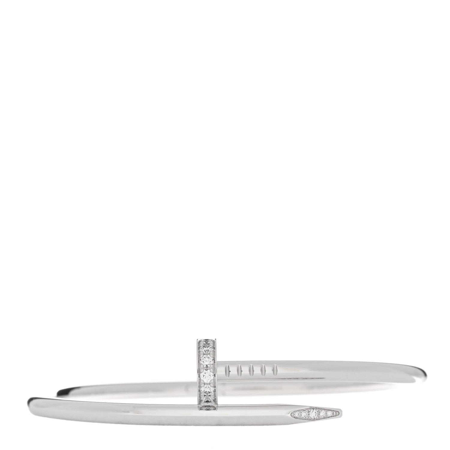 Cartier 18K White Gold Diamond Juste Un Clou Bracelet 18 1 of 4