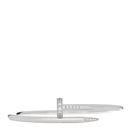 Cartier 18K White Gold Diamond Juste Un Clou Bracelet 18 1 of 4