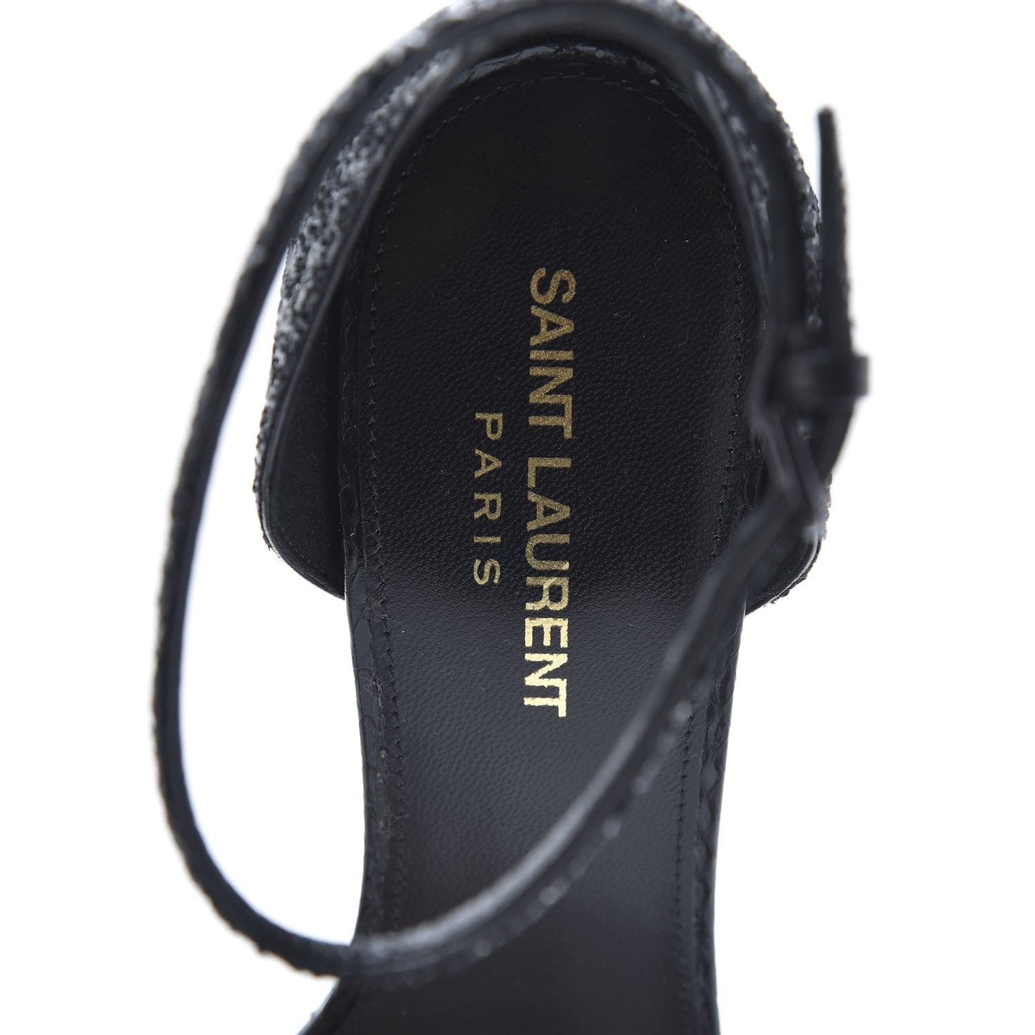 Saint Laurent Glitter Opyum Sandals 38 Black 7 of 11