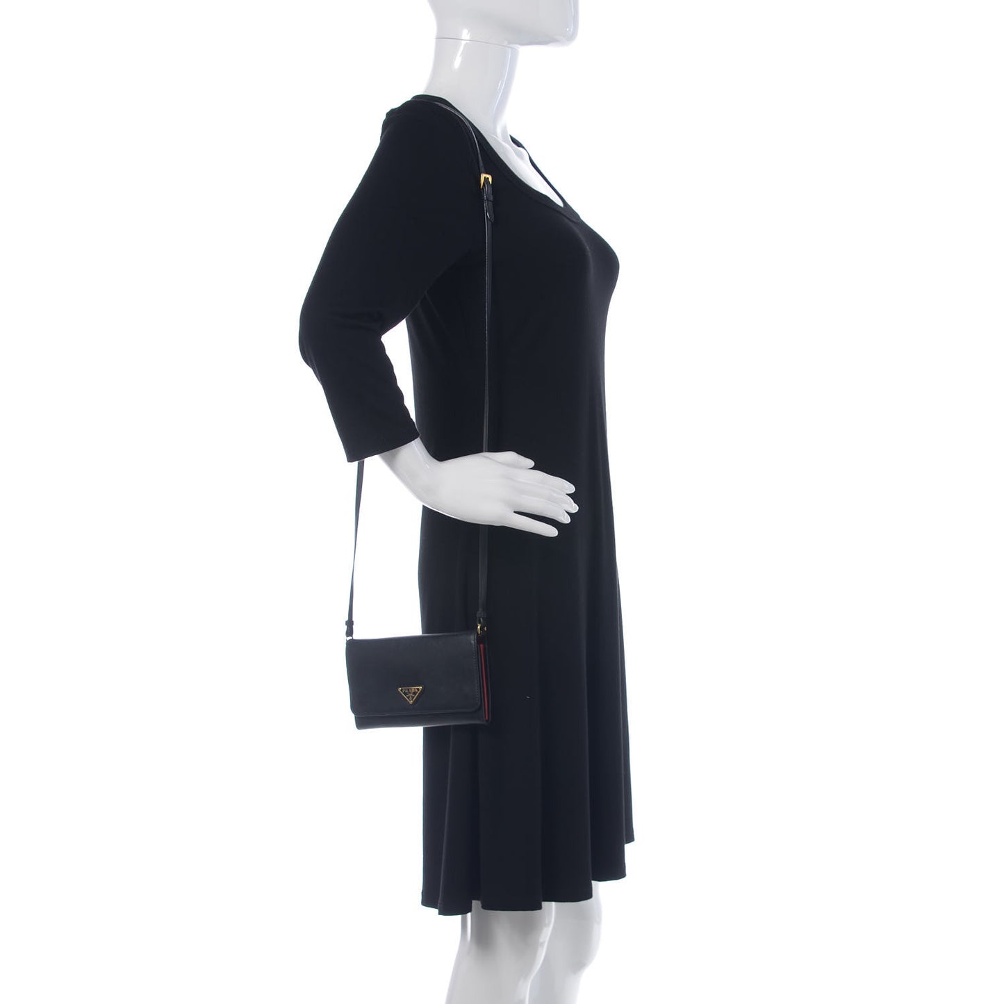 Soft Calf Crossbody Wallet Black Fuoco