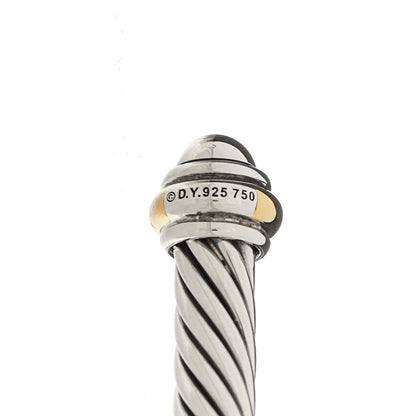 David Yurman Sterling Silver 18K Yellow Gold 4mm Cable Classics Bracelet 3 of 4