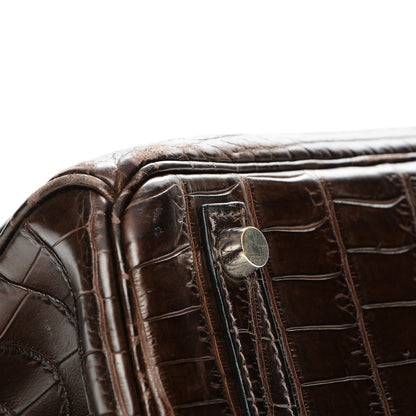 Hermes Matte Niloticus Crocodile Birkin 30 Chocolate 27 of 27