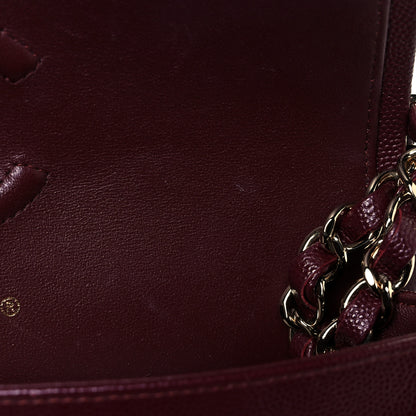 Chanel Caviar Quilted Small Double Flap Burgundy 10 of 10