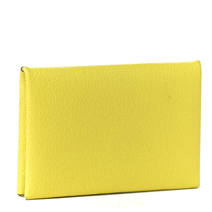 Hermes Chevre Mysore Calvi Card Case Lime 2 of 4