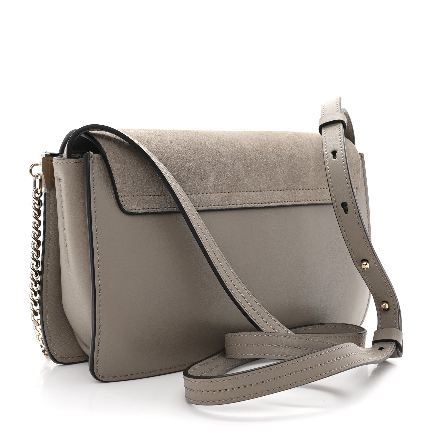 Chloe Suede Calfskin Small Faye Shoulder Bag Motty Grey 3 of 11