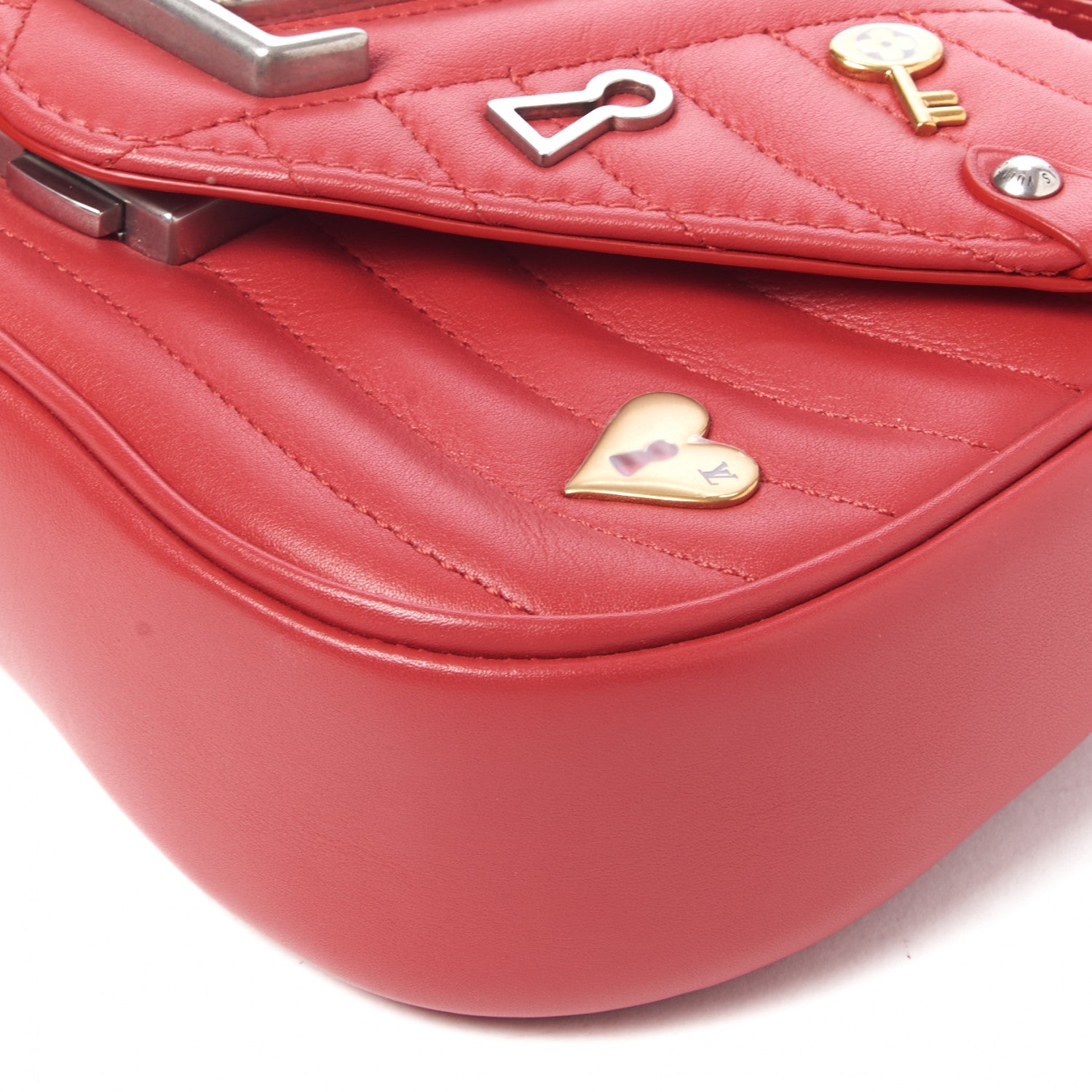 Louis Vuitton Calfskin Love Lock New Wave Chain PM Scarlet 5 of 9