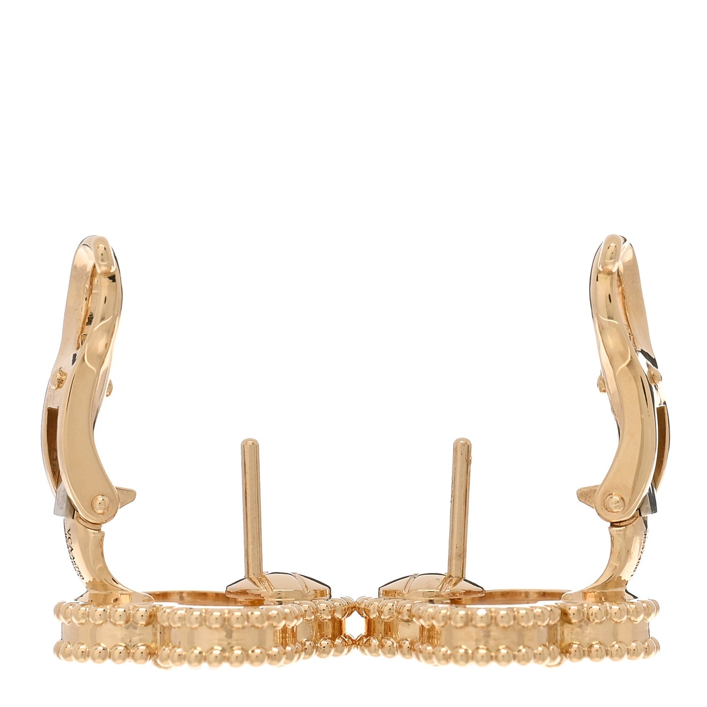 18K Yellow Gold Mother of Pearl Vintage Alhambra Earrings
