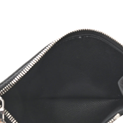 Louis Vuitton Metallic Taigarama Coin Card Holder Gunmetal Grey Black 5 of 6