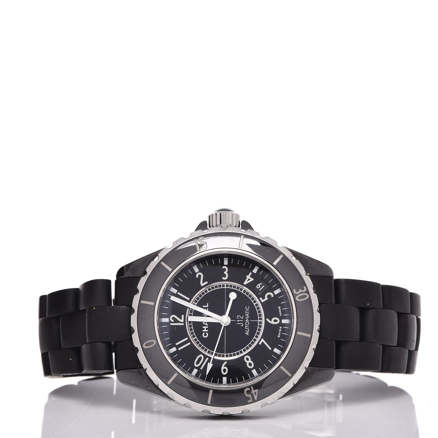 Chanel Stainless Steel Ceramic 38mm J12 Automatic Watch Black 3 of 12