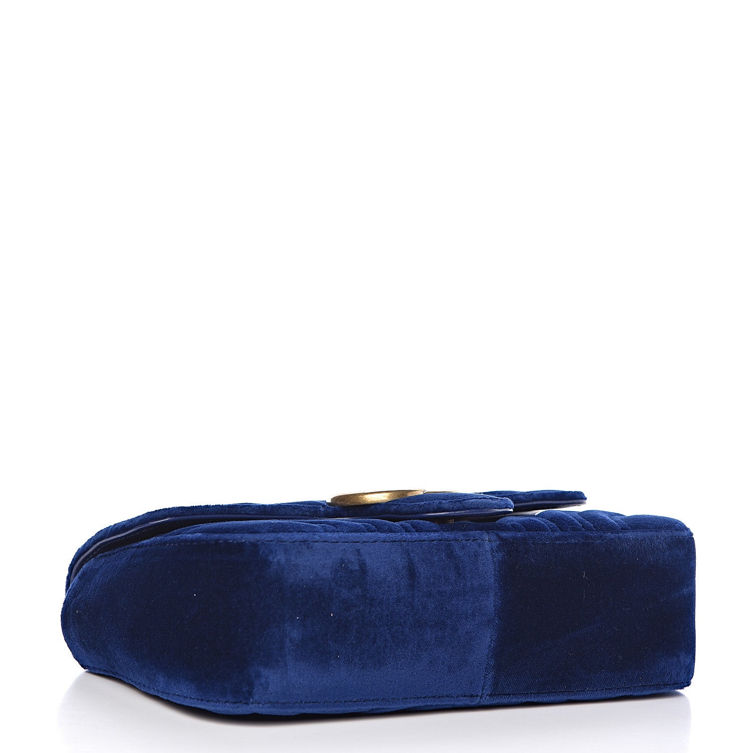 Gucci Velvet Matelasse Mini GG Marmont Shoulder Bag Cobalt Blue 4 of 10