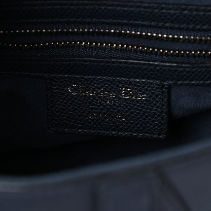 Christian Dior Grained Calfskin Saddle Bag Black 6 of 7