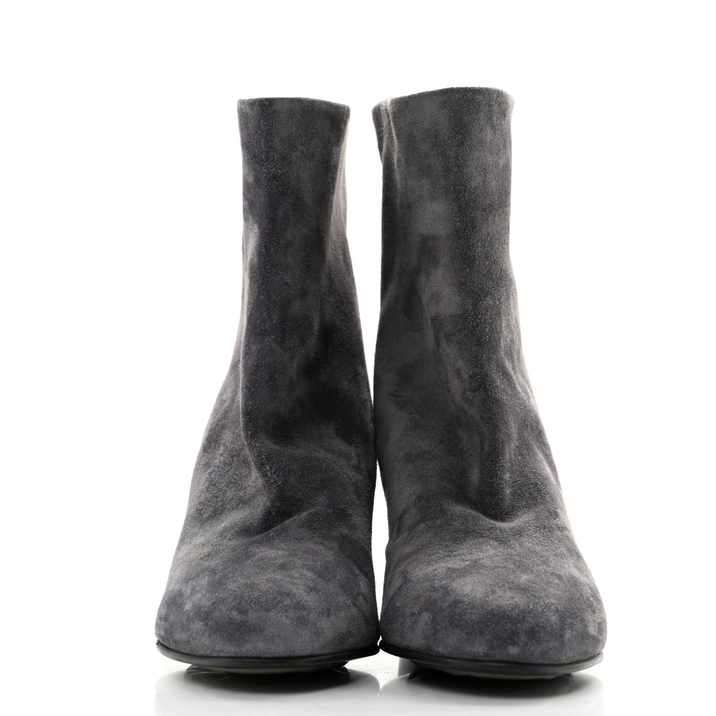 Suede Calfskin CC Short Boots 37.5 Grey