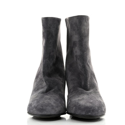 Chanel Suede Calfskin CC Short Boots 37.5 Grey 3 of 11