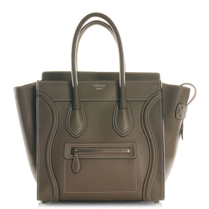 Celine Drummed Calfskin Micro Luggage Souris 1 of 8