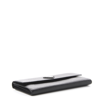 Prada Saffiano Continental Flap Wallet Black 3 of 9