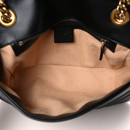 Gucci Calfskin Matelasse Small GG Marmont Shoulder Bag Black 5 of 9