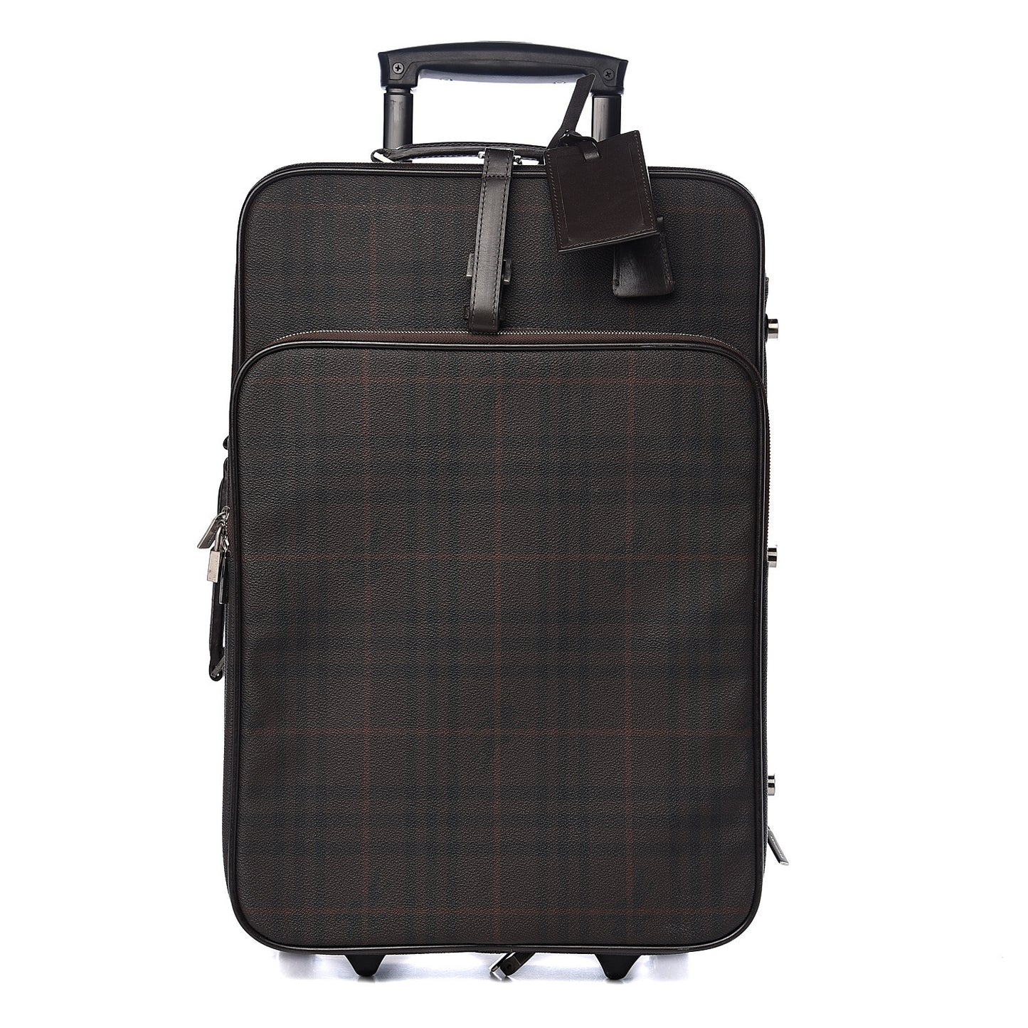 Smoked Haymarket Check Carry-On Suitcase Chocolate