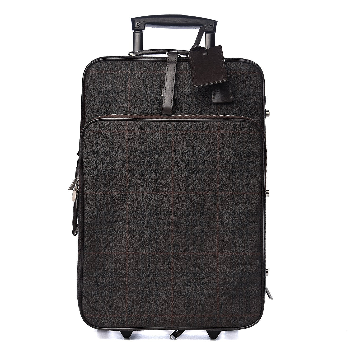 Burberry Smoked Haymarket Check Carry-On Suitcase Chocolate 1 of 15