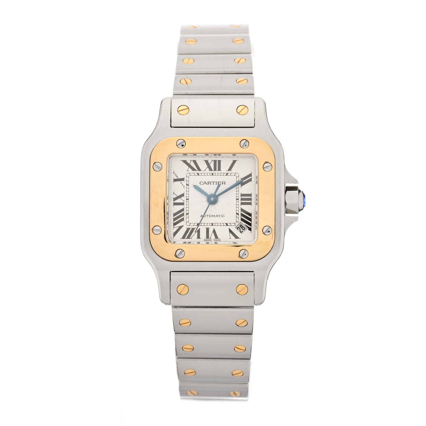 Stainless Steel 18K Yellow Gold 24mm Santos De Cartier Galbee Automatic Watch