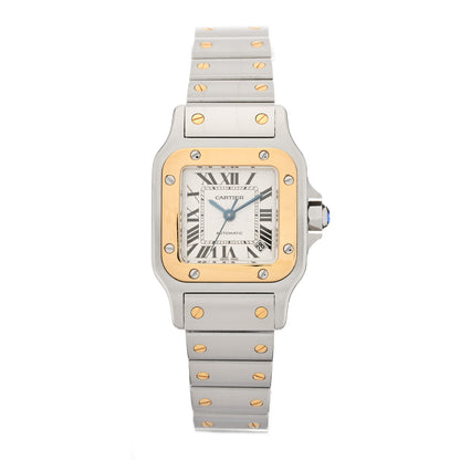 Cartier Stainless Steel 18K Yellow Gold 24mm Santos De Cartier Galbee Automatic Watch 1 of 4
