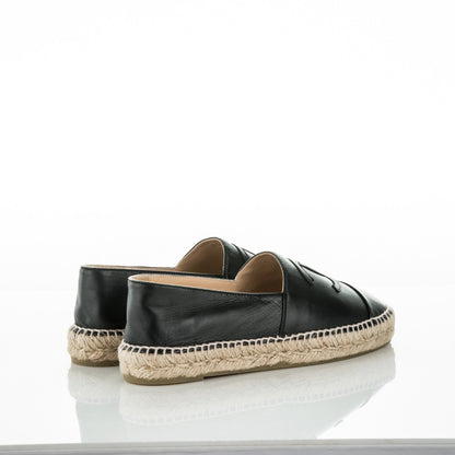Chanel Lambskin CC Espadrilles 40 Black 4 of 9