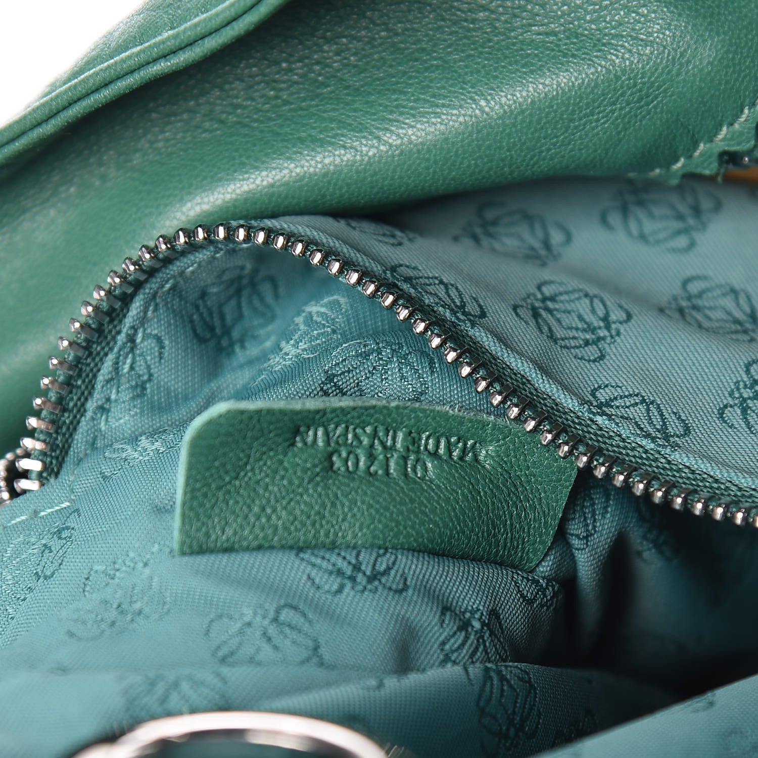 Loewe Calfskin Flamenco Shoulder Bag Green 7 of 10